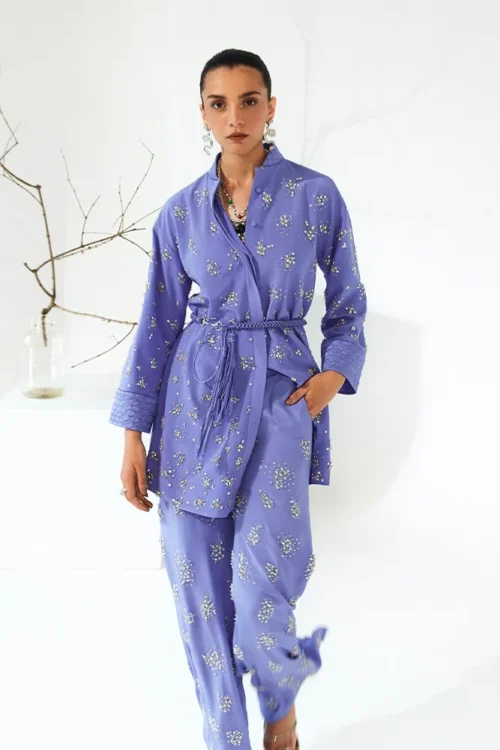 Periwinkle Soft Blue Matching Separates with Handpicked Stones