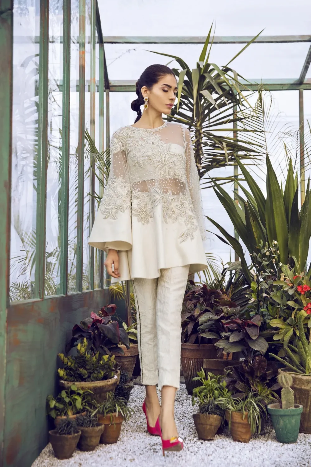 Handworked Net Top with Intricate Detailing