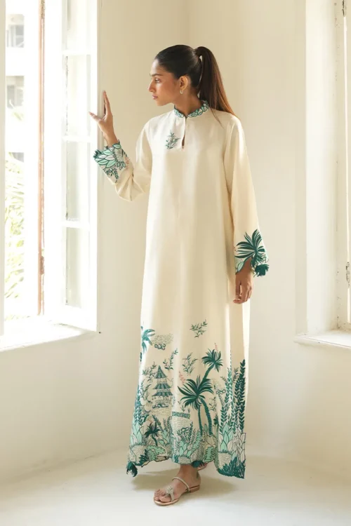 Palm Print Dress Botanical