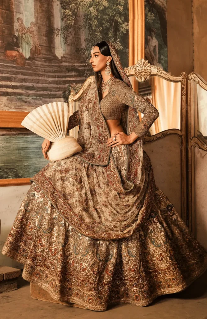 Pakistani wedding dress trends 2025 luxury fabric texture showcase